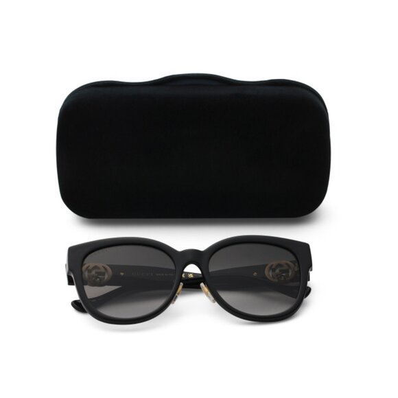 GUCCI Black/black-grey 56mm Round Sunglasses - Picture 1 of 2
